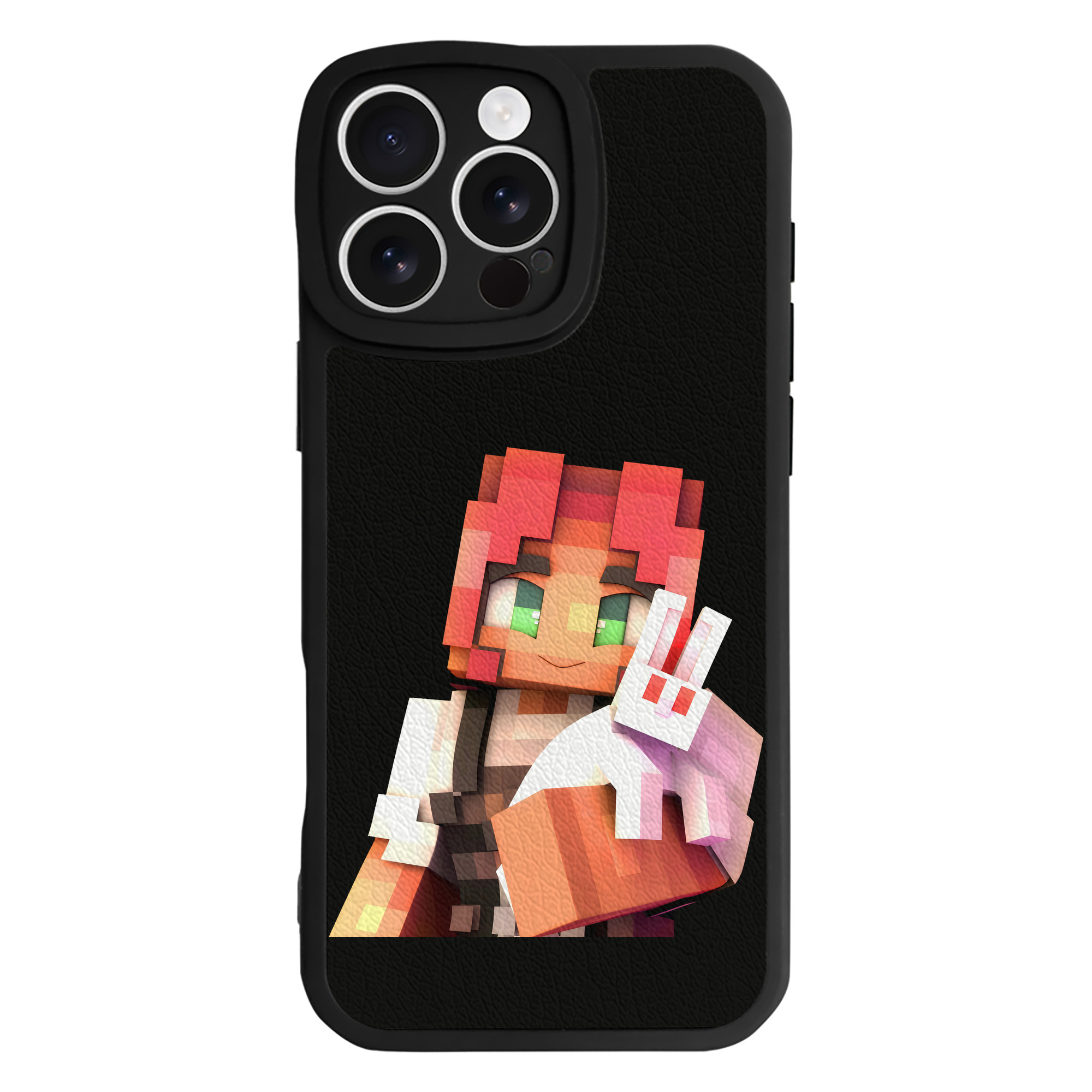 （画像用） マインクラフト ブロックの世界 Minecraft MC Block world 【iPhone 16シリーズ対応】シリコンスマホケース（レザー調） 材質：シリコン